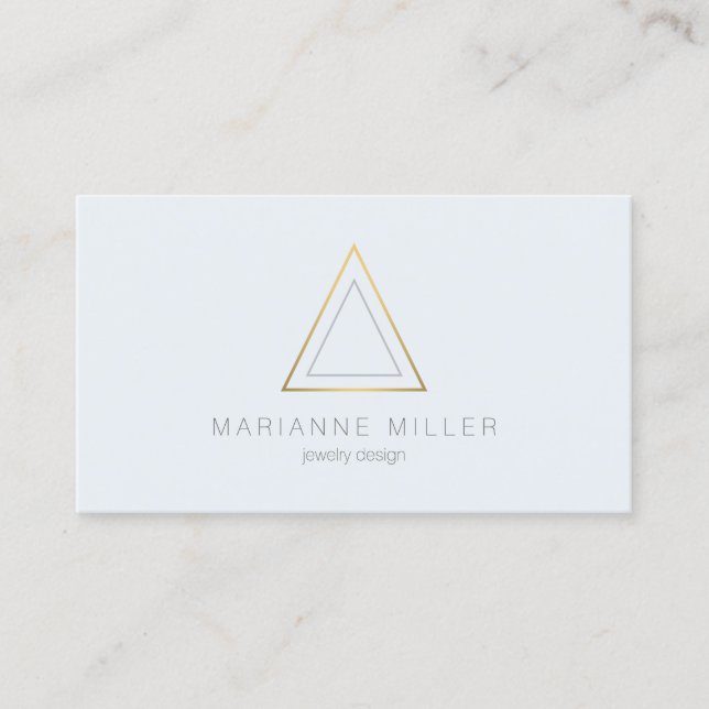 Logo Edgy et moderne Gold Triangle 2 Carte de visi (Devant)