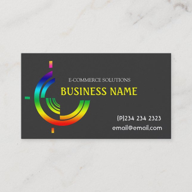 Logo-Einbrennen Rainbow Hi-Tech Tri Company Visitenkarte (Vorderseite)