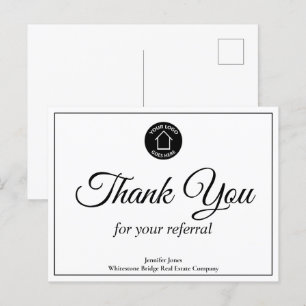 Logo einer Immobilienfirma Benutzerdefinierte Dank Postkarte