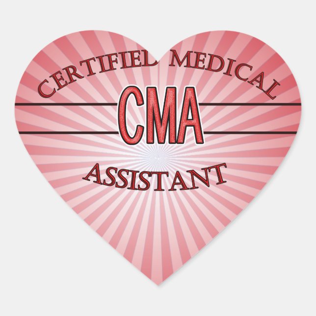 LOGO eines zertifizierten medizinischen Assistente Herz-Aufkleber (Vorderseite)