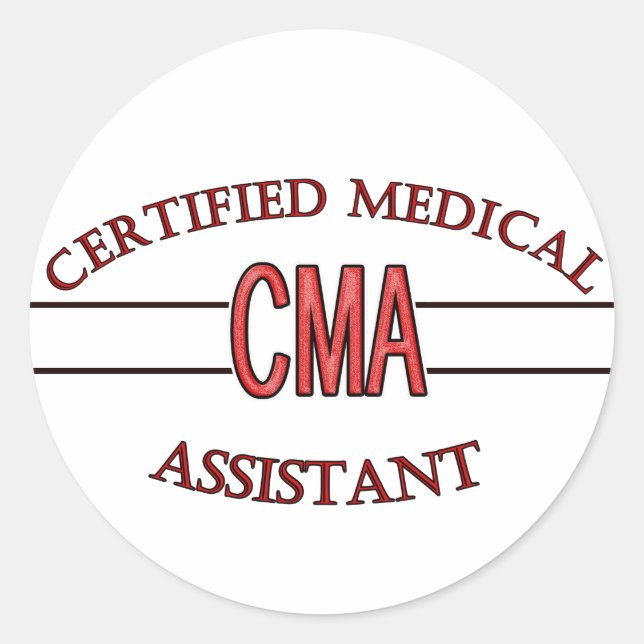 LOGO eines zertifizierten medizinischen Assistente Runder Aufkleber (Vorderseite)