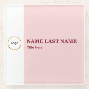 Logo Einfach Rosé Namen Titel hinzufügen Glasuntersetzer