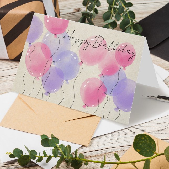 Logo Einfache Aquarellballons Business Geburtstag Karte (Von Creator hochgeladen)