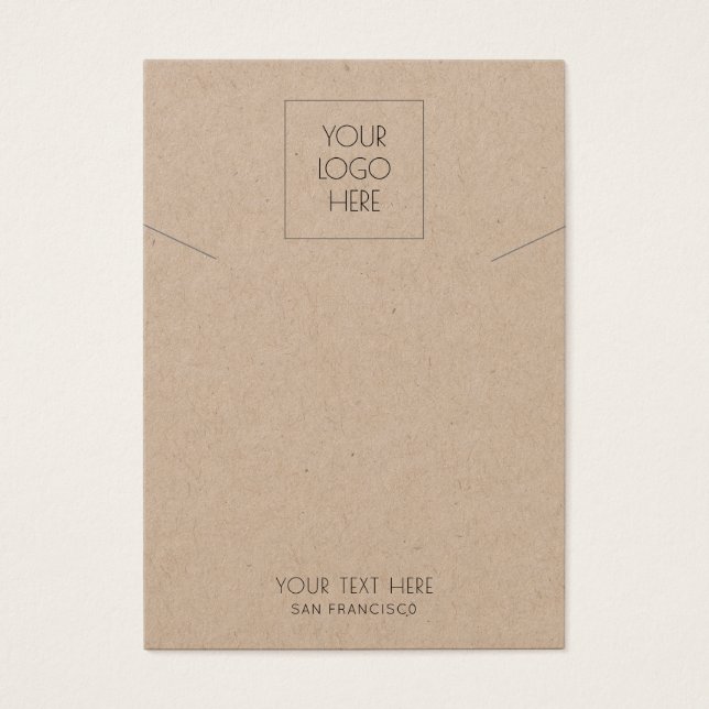 Logo Einfache Schmuckkarte Necklace Kraft Display  (Vorderseite)