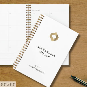 Logo élégant en or blanc