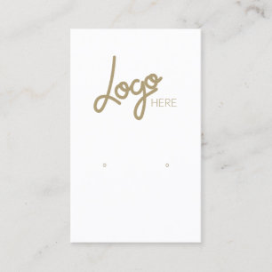Logo Elegante Gold White Juwelry Earring Display Visitenkarte