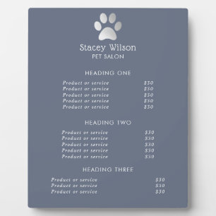 Logo Empreinte de patte Faux Silve Foil Et Plaque