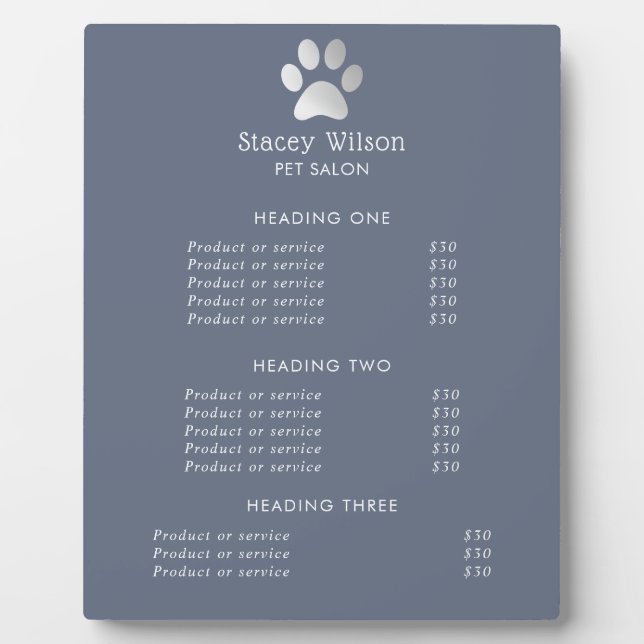 Logo Empreinte de patte Faux Silve Foil Et Plaque  (Devant)