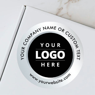 Logo Entreprise Noir Argent Étiquettes Promotionne