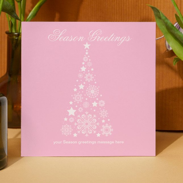 Logo Entreprise Saison Salutations Bonne carte de  (Pink Logo  Season Greetings Happy holiday Card)