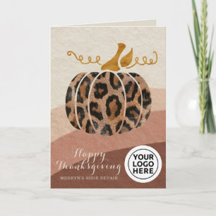Logo-Erntedank Boho Leopard Pumpkin Karte
