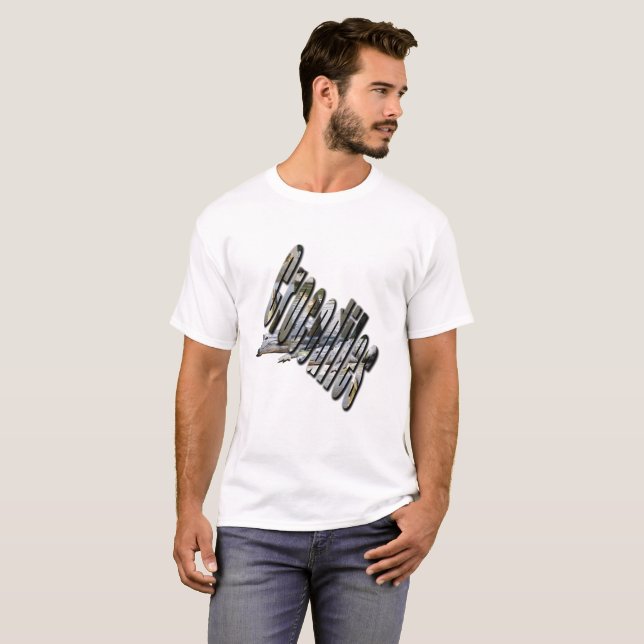 Logo et crocodile d'Aussie, T-shirt blanc pour hom (Devant entier)