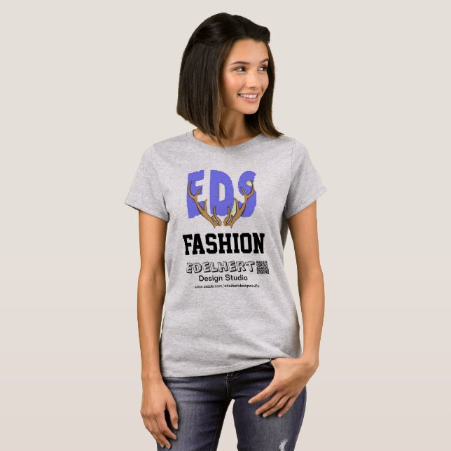 Logo et QR-Code EDS Fashion T-shirt (Devant entier)