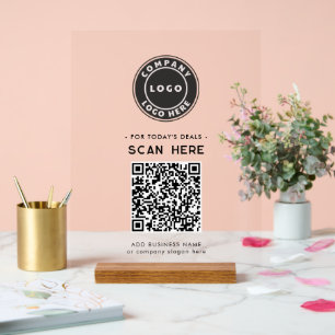 Logo et QR Code Entreprise moderne sans contact