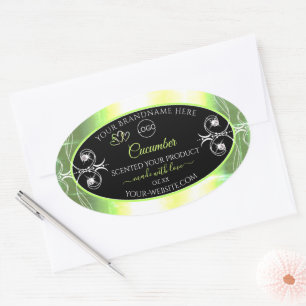Logo Étiquette Bijoux en noir vert clair