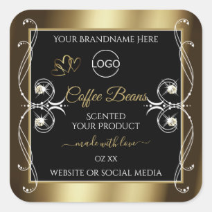 Logo Étiquette de bijoux de luxe Black and Gold
