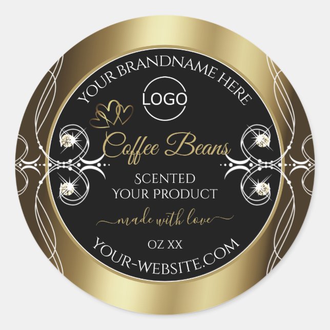 Logo Étiquette de bijoux de luxe Black and Gold (Devant)