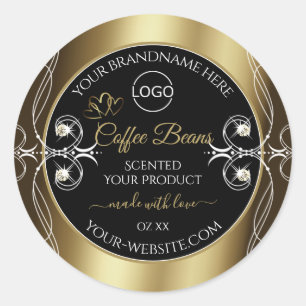 Logo Étiquette de bijoux de luxe Black and Gold