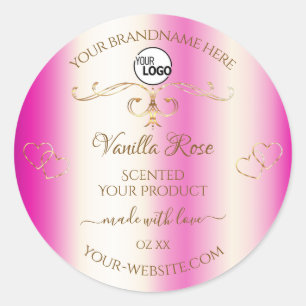 Logo Étiquette de luxe Girly Pink Gold Ornate