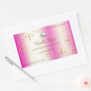 Logo Étiquette de luxe Girly Pink Gold Ornate