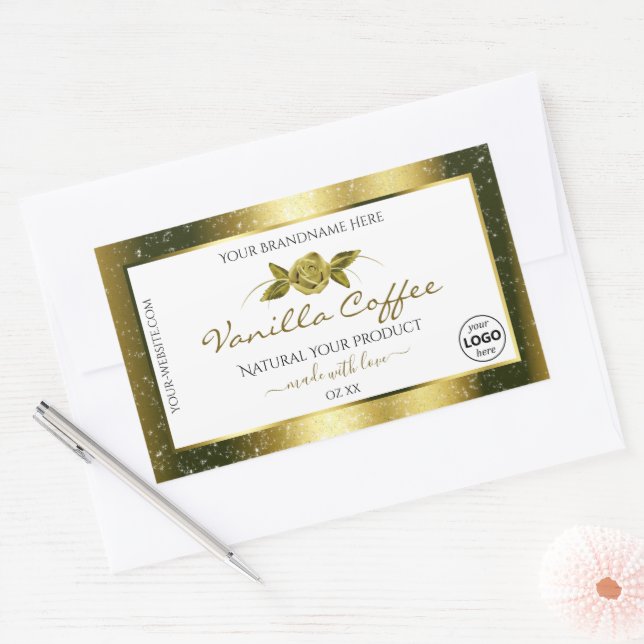 Logo Étiquette de produits blancs de Parties scint (Enveloppe)