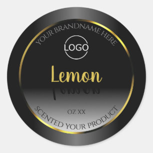 Logo Étiquette Gold Frame Black White