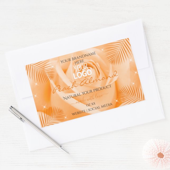 Logo Étiquette orange Rose  Palm Feuille (Enveloppe)
