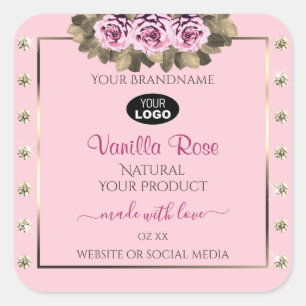 Logo Étiquette Rose Diamonds pour emballage de pro