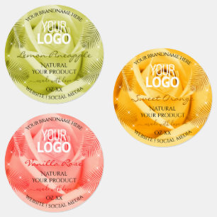 Logo Étiquette rose Fleur Jaune Orange Rose
