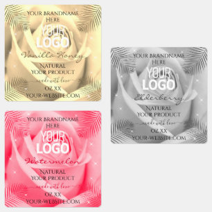 Logo Étiquettes de Produit Gris Rose Crème Lumière