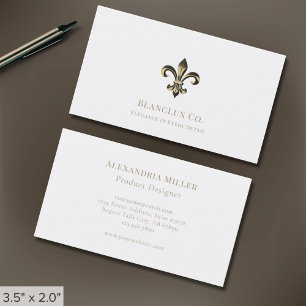 Logo exclusif Carte de visite blanc Fleur-de-lis