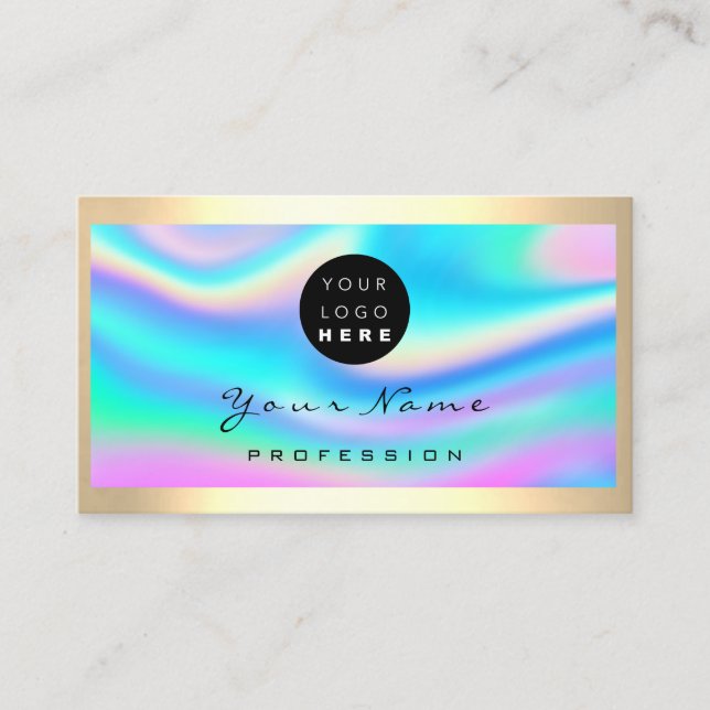 Logo Eyelash Makeup Artist Friseur Holograph Visitenkarte (Vorderseite)
