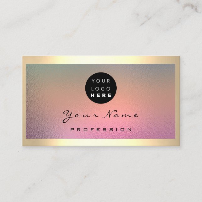 Logo Eyelash Makeup Artist Haare Rose Frame Ombre Visitenkarte (Vorderseite)