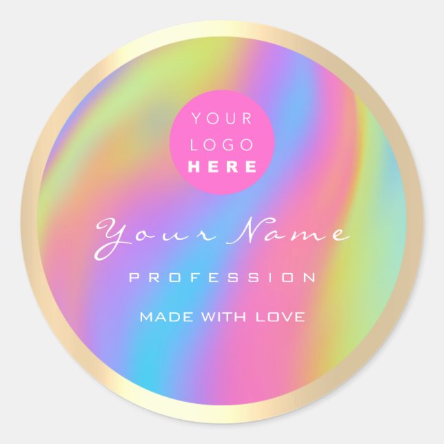 Logo Eyelash Makeup Haar Holograph Körperkosmetik Runder Aufkleber (Vorderseite)