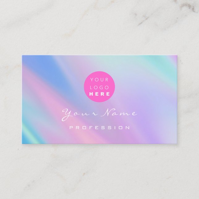 Logo Eyelash Makeup Haar Nägel Holograph Modernste Visitenkarte (Vorderseite)
