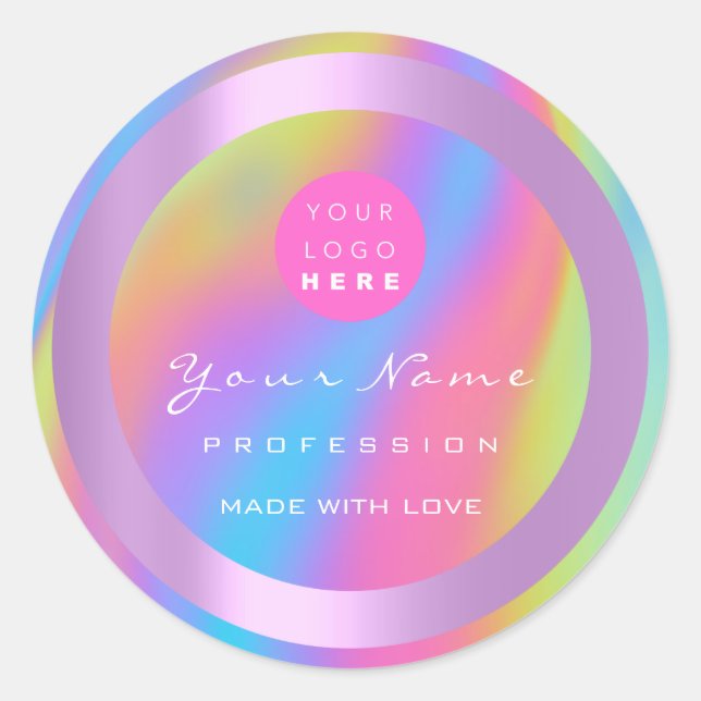 Logo Eyelash Makeup Haar Nail Holograph Körperpfle Runder Aufkleber (Vorderseite)