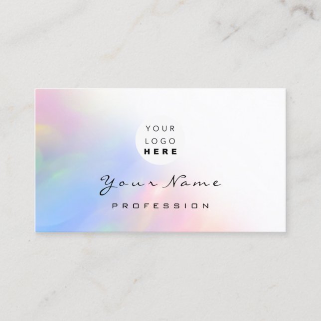Logo Eyelash Makeup Hair Nails Holograph Ombré Visitenkarte (Vorderseite)