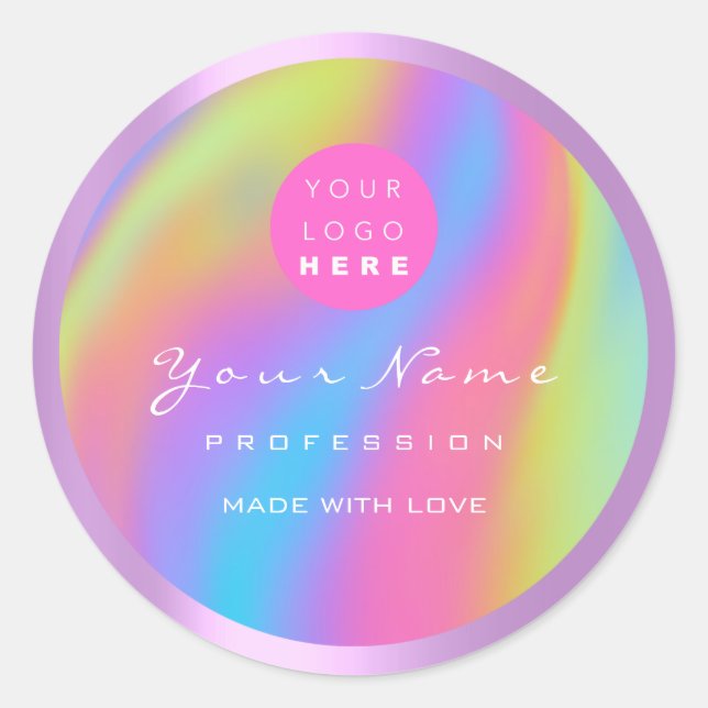 Logo Eyelash Makeup WELLNESS-CENTER Holograph Körp Runder Aufkleber (Vorderseite)