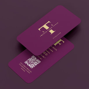 Logo F T Monogram Luxe Lila Company Moderne Visitenkarte