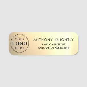 Logo Faux Metallic Gold Kunststoff Namensschild