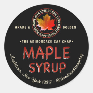 Logo Feuille d'érable et Étiquette de sirop de nom