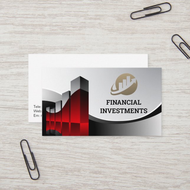 Logo "Finanzielle Grafik" Visitenkarte (Vorderseite/Rückseite Beispiel)