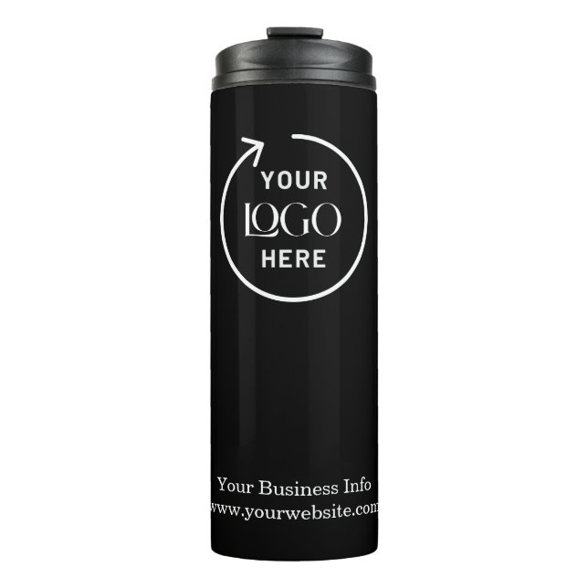 Logo | Firma Business Corporate Brand Black Thermosbecher (Vorderseite)