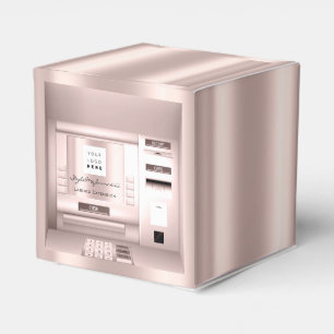 Logo Firmenname ATM Bank Rose Rosa Verpackung Geschenkschachtel