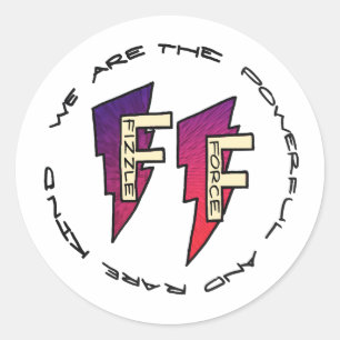 Logo "Fizzze Force" Runder Aufkleber