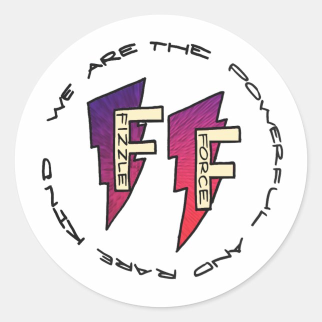 Logo "Fizzze Force" Runder Aufkleber (Vorderseite)