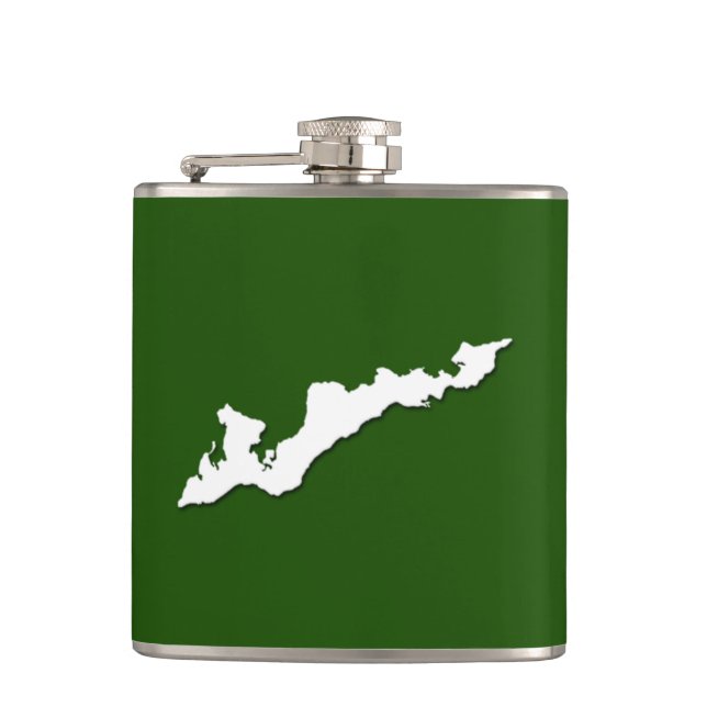 Logo-Flasche für die Classic Fishers Island - weiß Flachmann (Vorderseite)