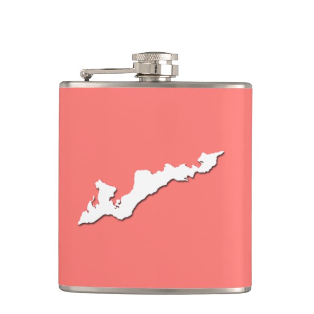 Logo-Flasche für die Classic Fishers Island - weiß Flachmann (Vorderseite)