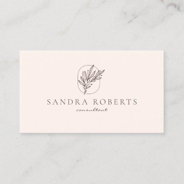 Logo floral, consultant off white Carte de visite (Devant)