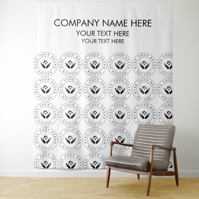 Logo-Foto-Banner für benutzerdefinierte Unternehme Wandteppich (Beispiel)